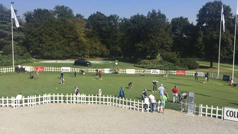 The practice green at Golf Club Milano in Parco Reale de Monza, Italy.