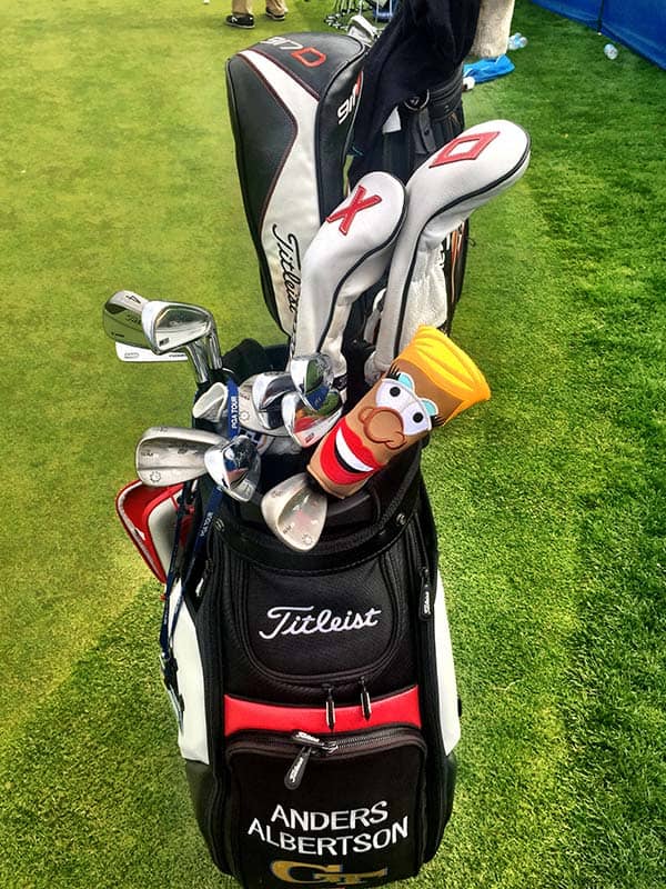 Titleist FPL player Anders Albertson has his Puttator Girl headcover, too.