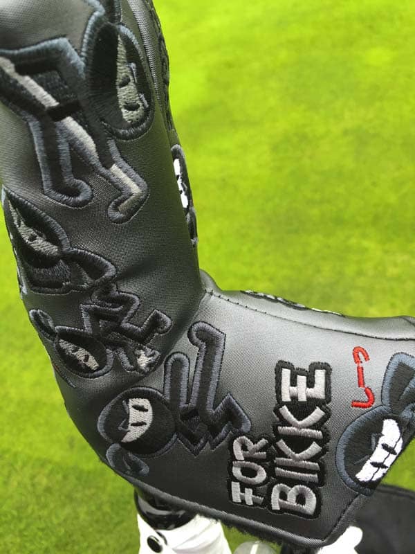 Bikke's personalized Wasabi Warrior headcover.