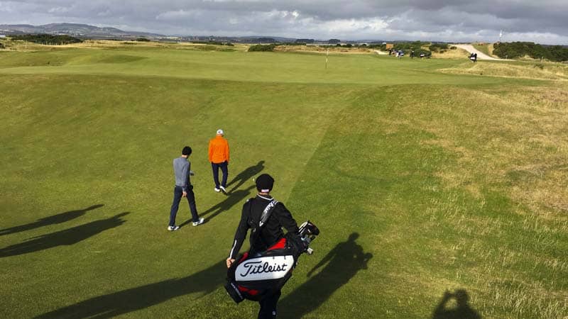 What a life. Practice round at St. Andrews.