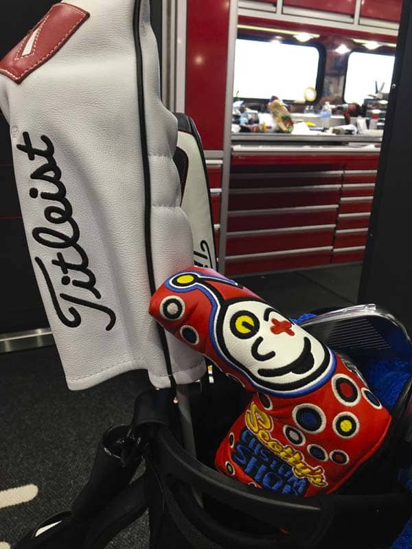 Jackpot Johnny spotted on the Titleist Tour Support Vehicle.