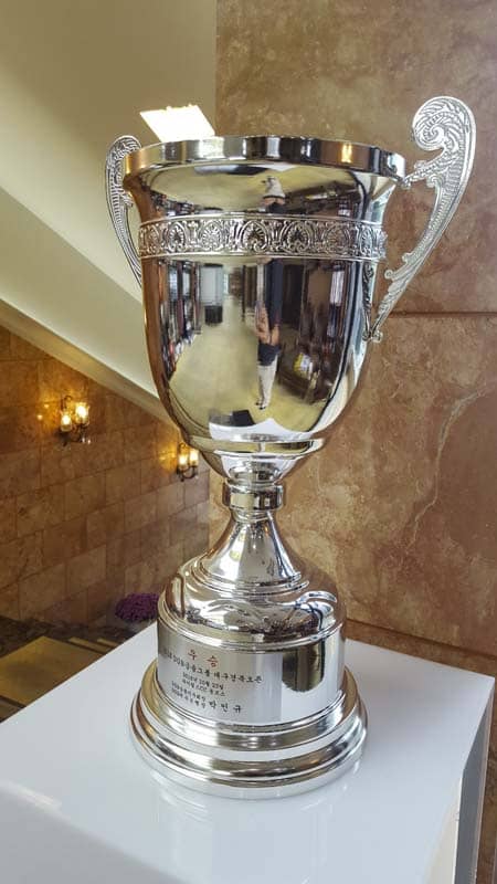 The trophy that goes to the title taker.