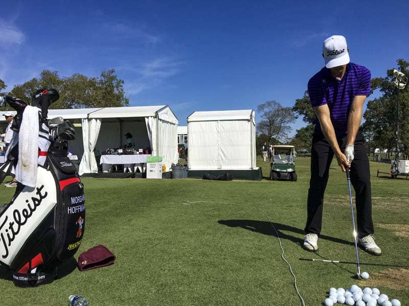 Titleist Brand Ambassador Morgan Hoffmann on the range.