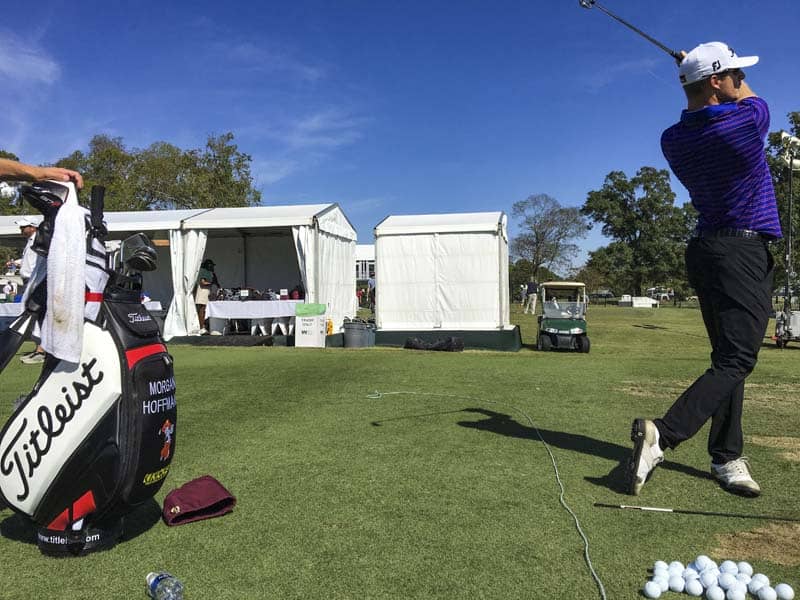 Titleist Brand Ambassador Morgan Hoffmann on the range.