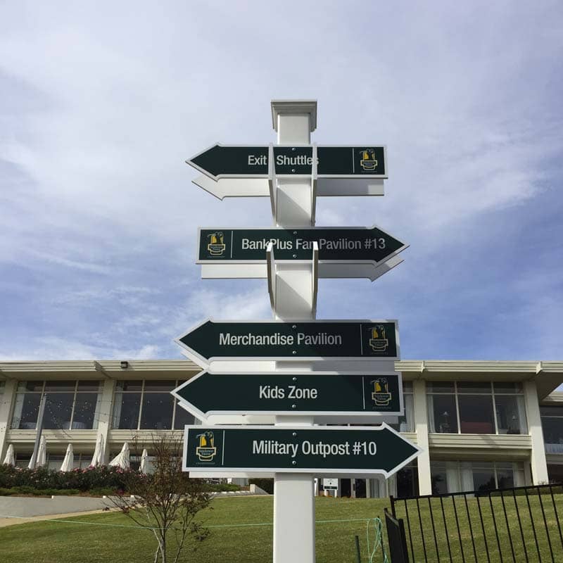 Signs at the Sanderson Farms Championship.