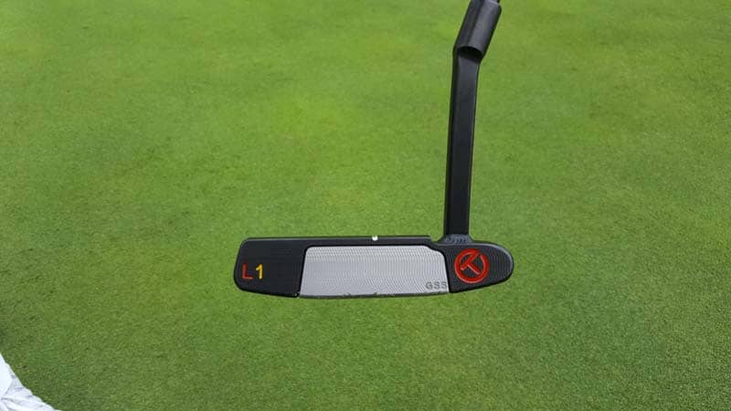 We leave the inlay raw when we change the putter's finish to black in the Custom Shop.