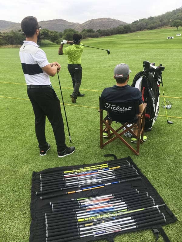 FPL player Thongchai Jaidee testing shafts.