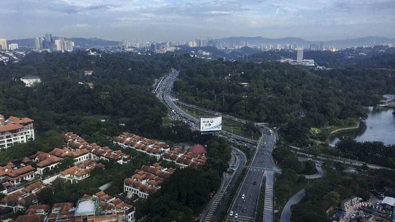 Bird's eye view of Kuala Lumpur, Malaysia.