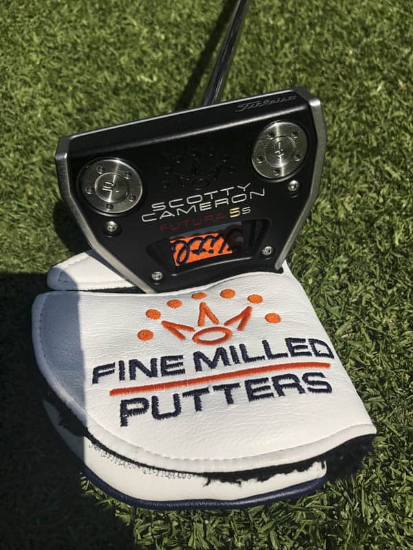 Paired nicely with his custom Circle T headcover in Auburn colors.