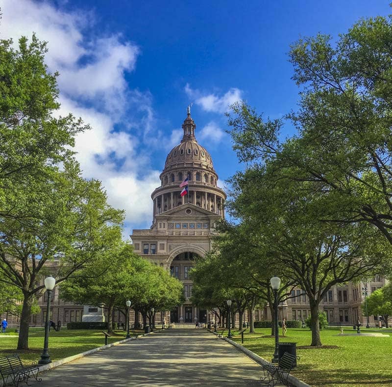 The Texas State Capitol in Austin.