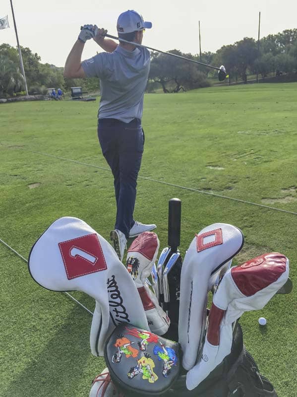 Bernd Wiesberger on the range in Austin.