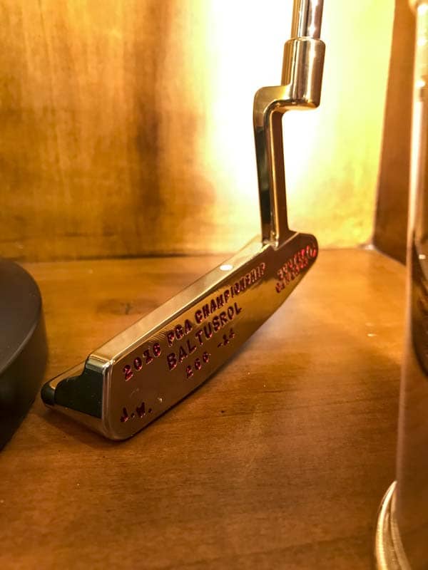 Commemorative putter Scotty made for Jimmy Walker's 2016 PGA Championship victory.
